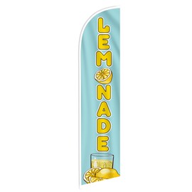 Lemonade Sign Feather Flag - Lemonade Banner Flag - Windless Swooper Flag Signs for Business 12ft x 2.5ft (Pole not included)