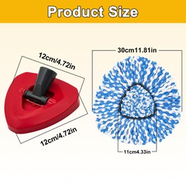 Hezane 4Pack Mop Replacement Head for O Cedar RinseClean 2 Tank System,1 Pack Mop Replacement Base for O-Cedar,Spin Microfiber Mop Refills for Cleaning All Floors