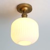 Pathson Vintage Flush Mounted Ceiling Light with Milk White Glass,