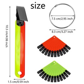 WADY Reflective Strips, 36 pcs Reflective Trail Markers, High Visibility Trail Markers with Open Buckle Reflective Trail Marker Clips Hunting Accessories, Safety Key Keyring Chains Reflective Tags