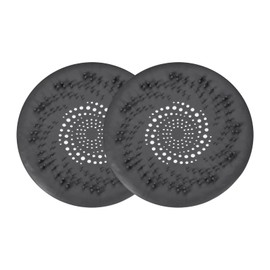 sourcing map Hair Drain Catcher, 5.91inch Round Tub Drain Covers Drain Protector with Suction Cup for Kitchen Bathroom Balcony, Dark Gray 2Pcs