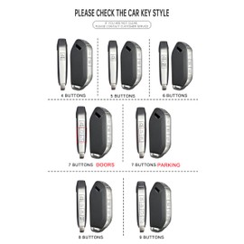 ontto TPU Car Key fob Cover fit for KIA EV5 EV3 EV6 EV9 Electric Syros K4 Carnival 2025 Sorento Telluride 2024 2023 Key Holder Smart case Shell Keyring Keychain Accessories 5 Buttons Grey