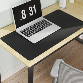 Furkit Black Plastic Table Cover Protector, 36" x 60" Waterproof Easy Flat PVC Desk Pad Mat, 1.5mm Thick Rectangle Vinyl Table Top Protector for Dining Room Table, Office, Dresser