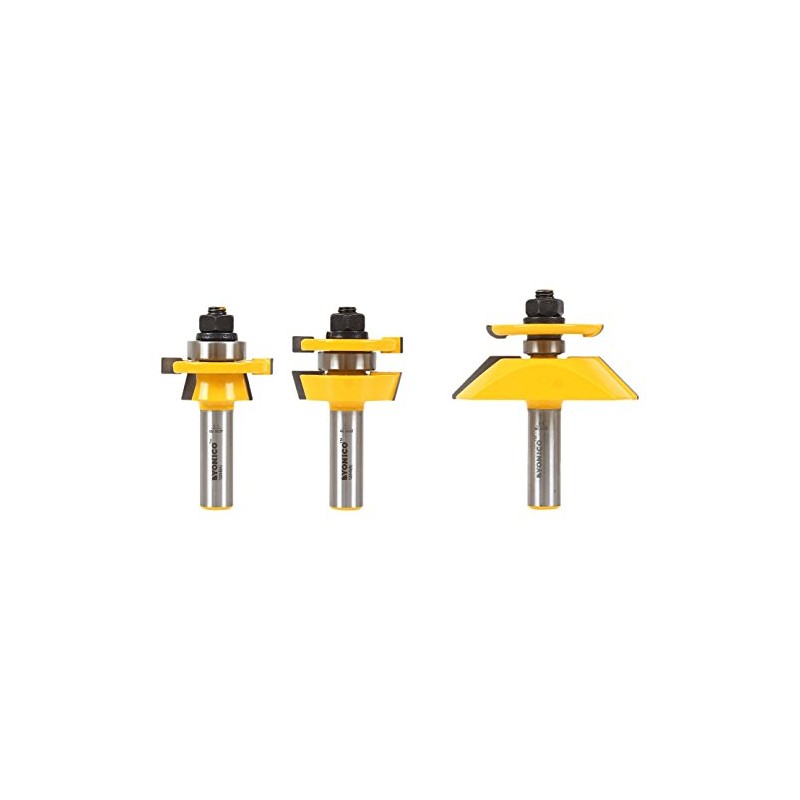 YONICO Router Bits Set Cabinet Door Rail and Stile Raised