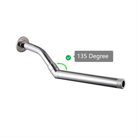 Shower Head Adapter,Solid Brass 135 Degree Shower Elbow Adapter,G1/2" Shower Head Extension Arm Connector (Chrome) (spinable)