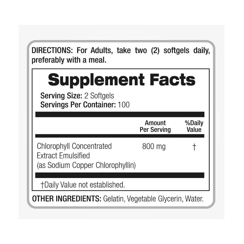 Pure Lab - Chlorophyll - pure - 800 mg per
