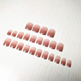 mallnoo 24 Pcs Set Nail Tips Jelly Pink Super Cute Girl Nails