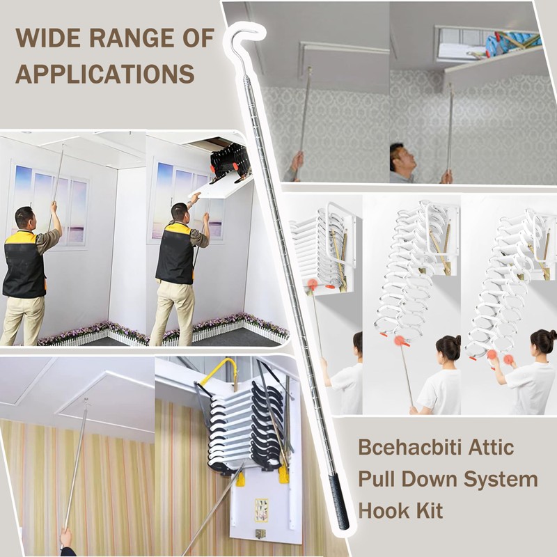 Alaisee Complete Ladder Pull Down System Kit, Attic Pull System
