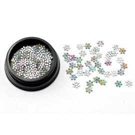 Rainbow Merry Christmas X'mas Gift Nail Flakes Glitter Snow Flakes Sequins Nail Art Stickers & Decals Decorations Decals Pack of 1, HJ-ND097
