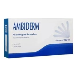 Pack 5 Cajas De Abatelenguas De Madera Ambiderm (500piezas)