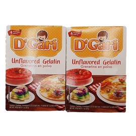 D Gari pack of 2 Unflavored Gelatin 1oz, Quick Snacks, Unflavored Dessert, Gelatin, Mix, Mexico, Powder
