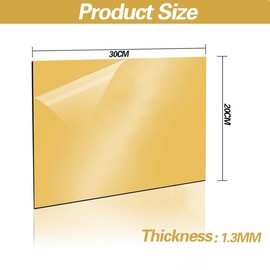 ABS Plastic Plate 30 x 20 cm, Gohytal Pack of 4 Laser Engraving Plate, Laser Engraving Plastic Plate 1.3 mm Engraving Plate, Laser Blanks for Engraving, Painting, DIY Crafts, Cutting, Home Decoration (Gold)