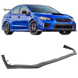 IKON MOTORSPORTS, Front Bumper Lip Compatible with 2018-2021 Subaru WRX & WRX STI, Unpainted STI Style ABS Plastic Front Lip Splitter Chin Spoiler 3PC, 2018 2019 2020