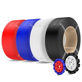 SUNLU 500g PLA+2.0 3D Printer Filament Refill, High Toughness PLA+ Filament Bundle, No-Spool 3D Filaments Refill 1.75mm Compatible with Bambu Lab 3D Printers, 4 Packs, Black+White+Klein Blue+Red