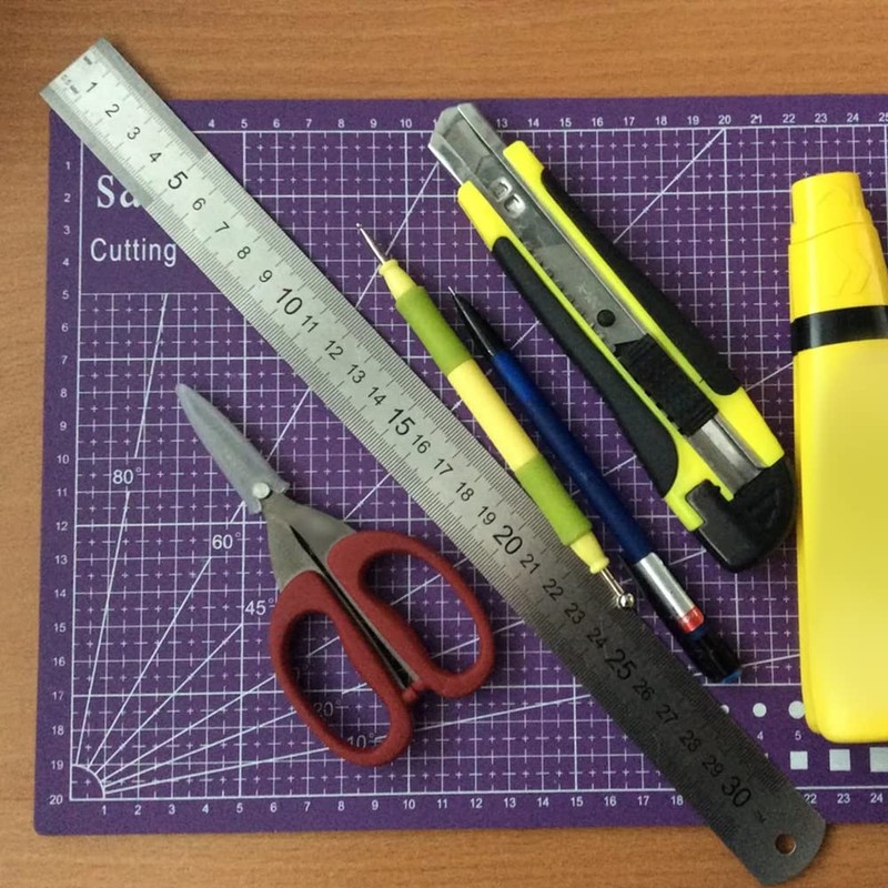 Hegebeck Stainless Steel Metric/Inch Straight Ruler 30cm/12 Inch Double Sided