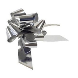 Large Metallic Silver Pull Bow - Ideal As Gift Wrap, Florist, Wedding Bow