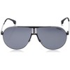 Carrera Men's CA1005/S Pilot Sunglasses, Ruthenium Black Matte Black/Gray Blue,