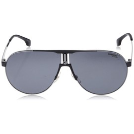 Carrera Men's CA1005/S Pilot Sunglasses, Ruthenium Black Matte Black/Gray Blue, 66 mm