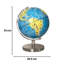 Gleneagles Educational World Globe for Kids 20cm – Animal & Landmark Globe with Continents Countries & Oceans Rotating Earth for Learning Home School & Decor Ideal Gift for Young Explorers