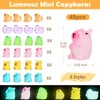 GRESEESM 48 piezas de mini capibaras, mini animales luminosos de