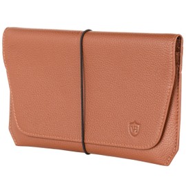 VON HEESEN Leather Passport Holder with RFID Protection - Passport Case Made of Genuine Leather - Passport Organiser for Style-Conscious Men and Women, cognac brown, Landscape