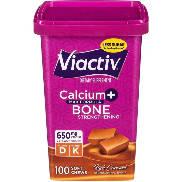 Viactiv, Calcium Plus D, Soft Chews, Caramel - 100 soft chews, Pack of 6