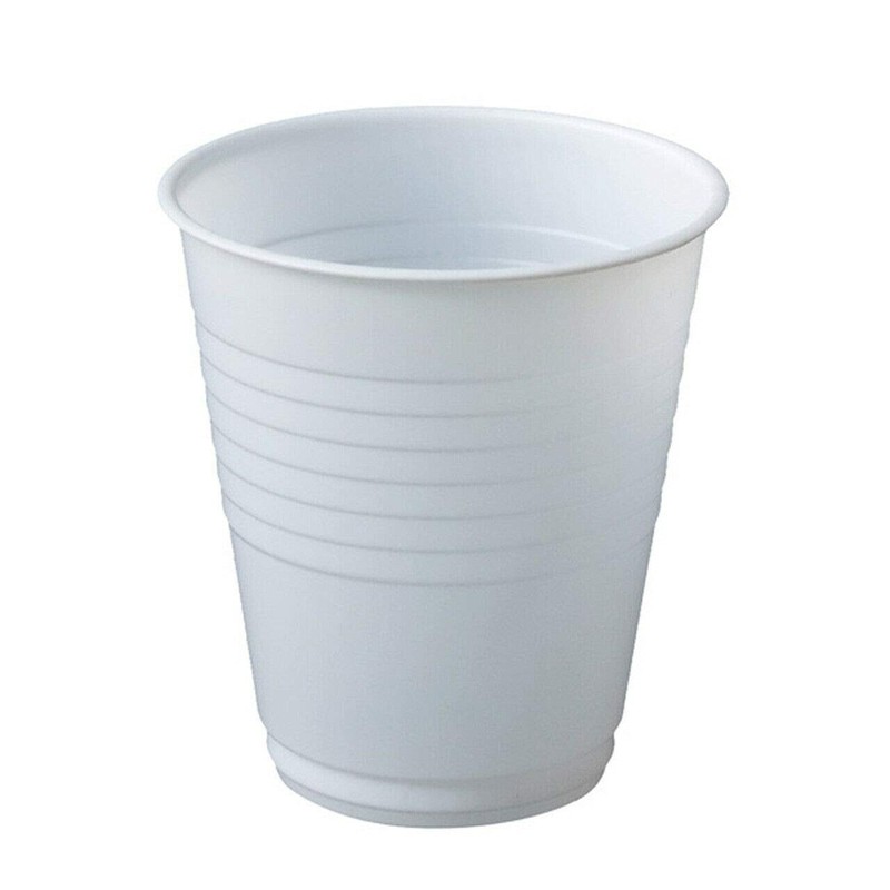 HOT BARGAINS 3000 X 7oz White Plastic Cups Reusable Water