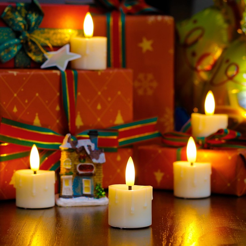Yeelida Rechargeable Flameless 1.6" x2.5" Tea Light Candles with Remote