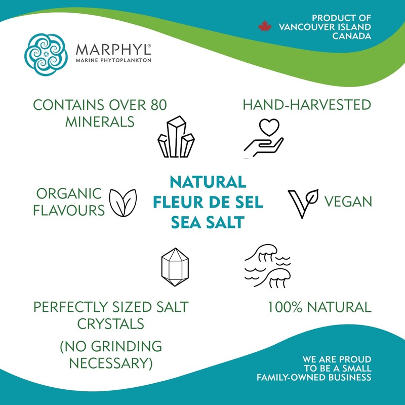 MARPHYL Organic Natural White Sea Salt, 5.3 Oz - Manually