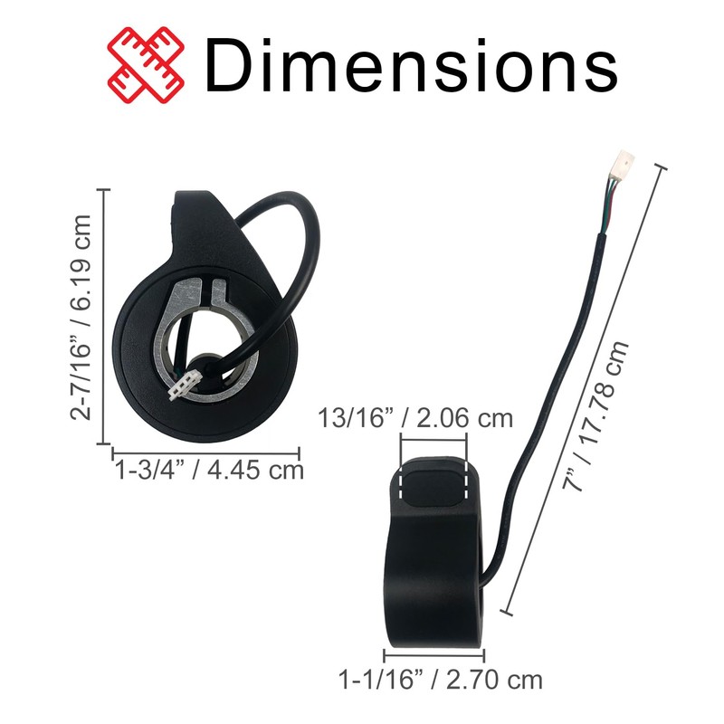 AlveyTech 3-Wire Thumb Throttle for the Hover-1 Alpha Electric Scooter