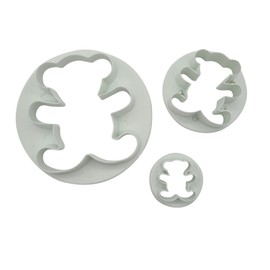 Teddy Bear Fondant Cutter Set - 3 Sizes - Sugarcraft Tools (12 Pk)