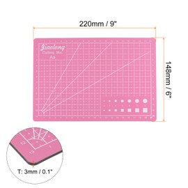 HARFINGTON 2pcs A5 Self-Healing Cutting Mat 9"x6" Craft Cutting Board for DIY Art Work Sewing Cutting, Pink