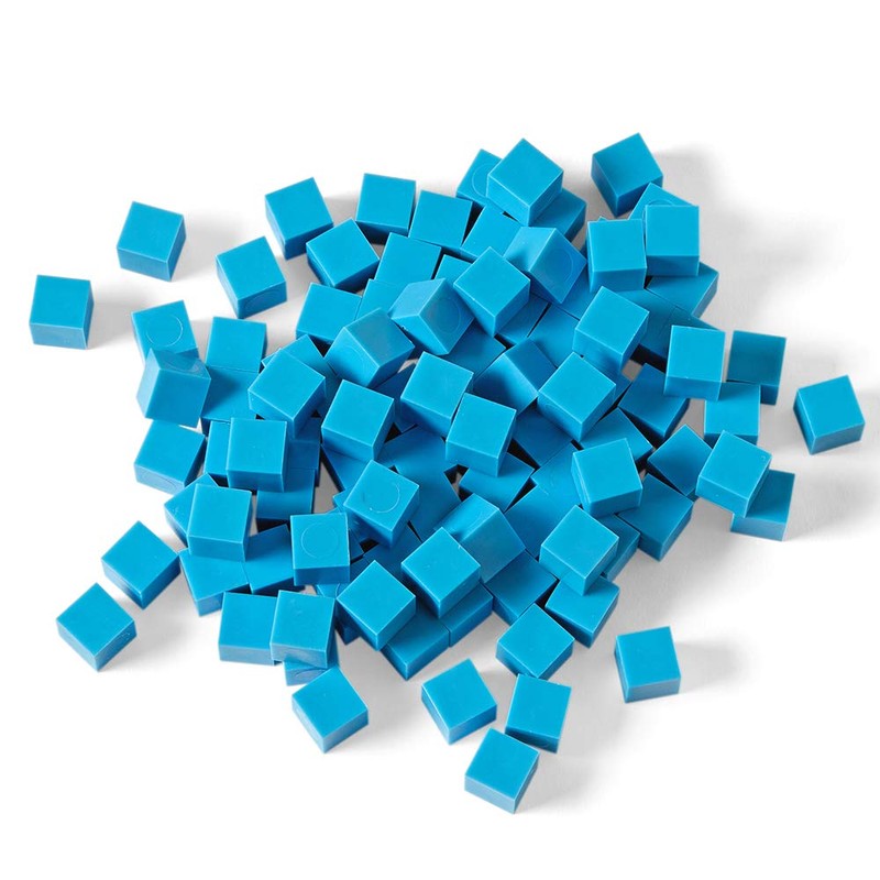 hand2mind Blue Plastic Base Ten Unit Blocks, Place Value Blocks,