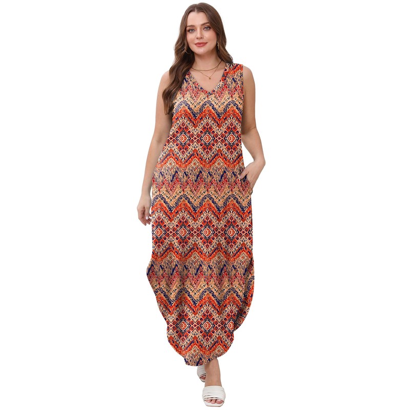 Sampeel Vacation Dresses for Women 2025 Summer Flowy Maxi Cute