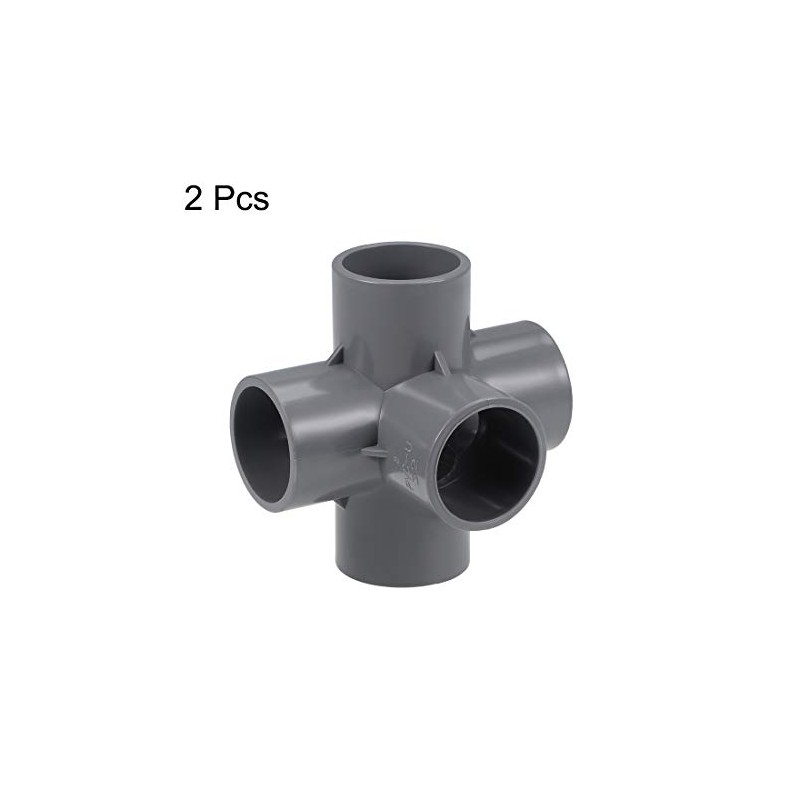 sourcing map 5-Way Elbow PVC Pipe Fitting Furniture Grade 32mm