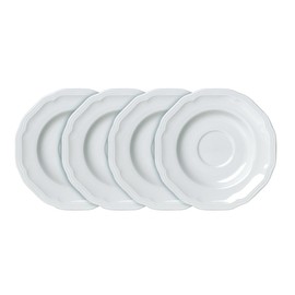 Mikasa Antique White Tea Saucers, Set of 4 - White by Mikasa
