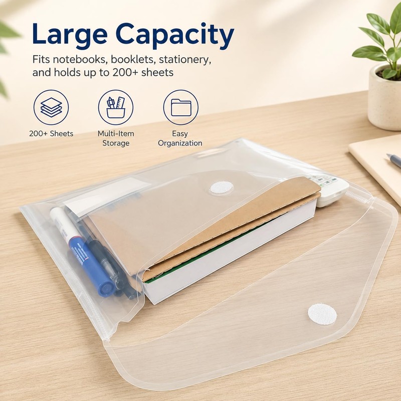 10 Pack Clear Folders for Documents Plastic Folders with Label