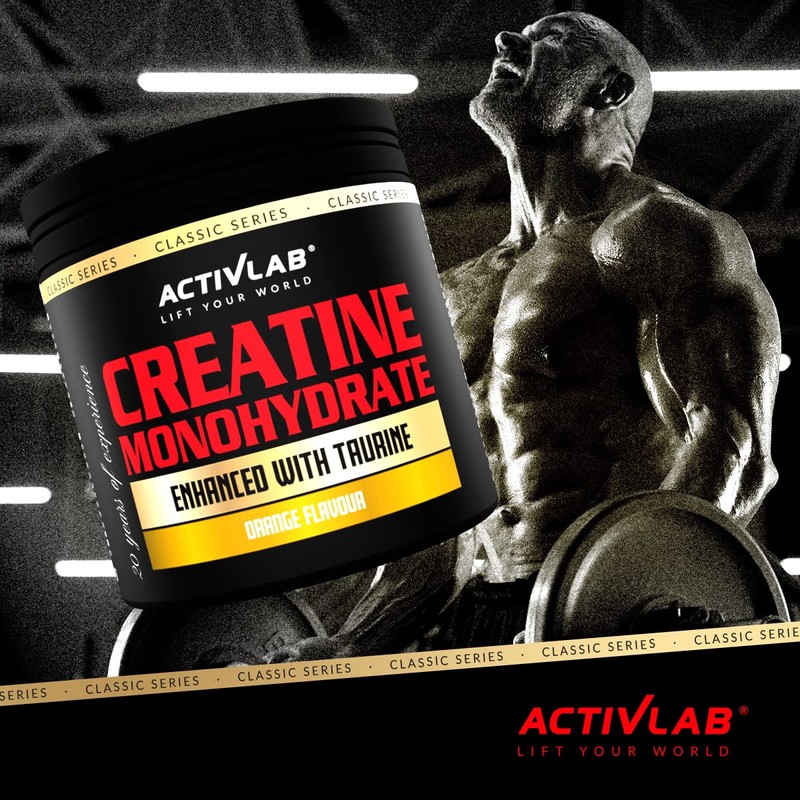 Activlab Creatine Monohydrate Powder with Taurine - Vegan Supplement for