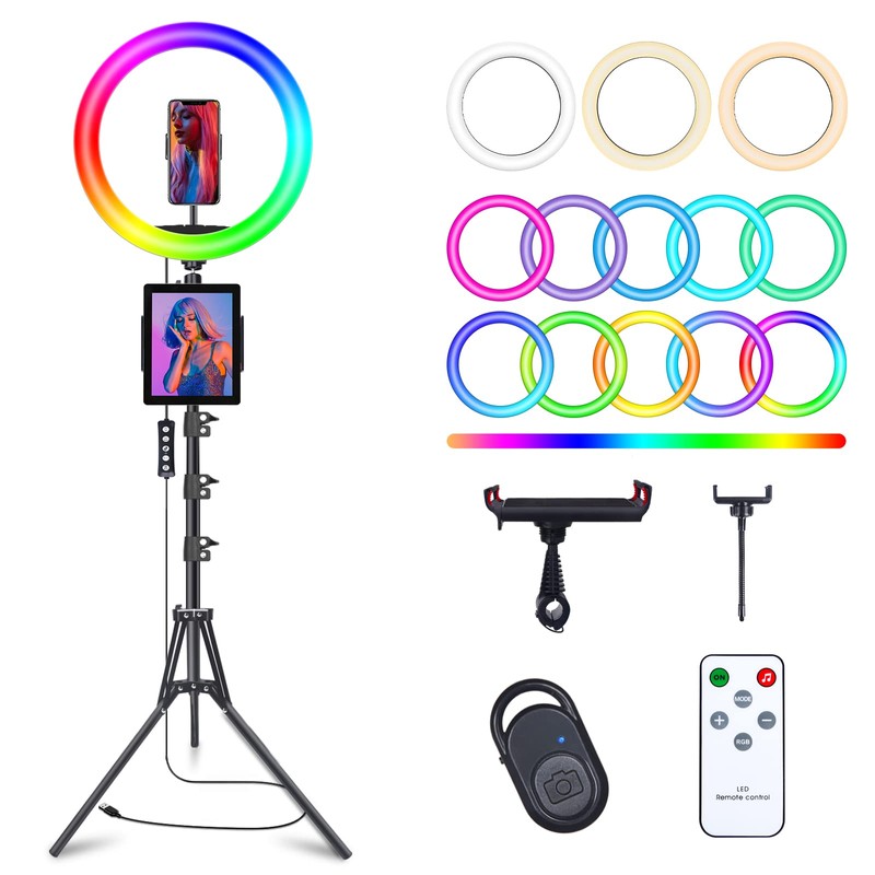 10" Selfie Ring Light with 73" Tripod Stand & 1
