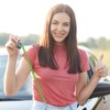 [PATIKIL] Retractable Bull Coil Spring Key Chain 5pcs Anti-lost Key