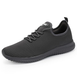 WXQ Zapatos de correr para hombre, cómodos, ligeros, transpirables, de malla, para entrenamiento, informales, deportivos, Gris, 10.5 US