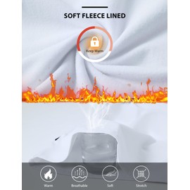 baleaf Thermal Shirts for Women Turtleneck Long Sleeve Top Fleece Ski Base Layer Warm Winter Clothes White L