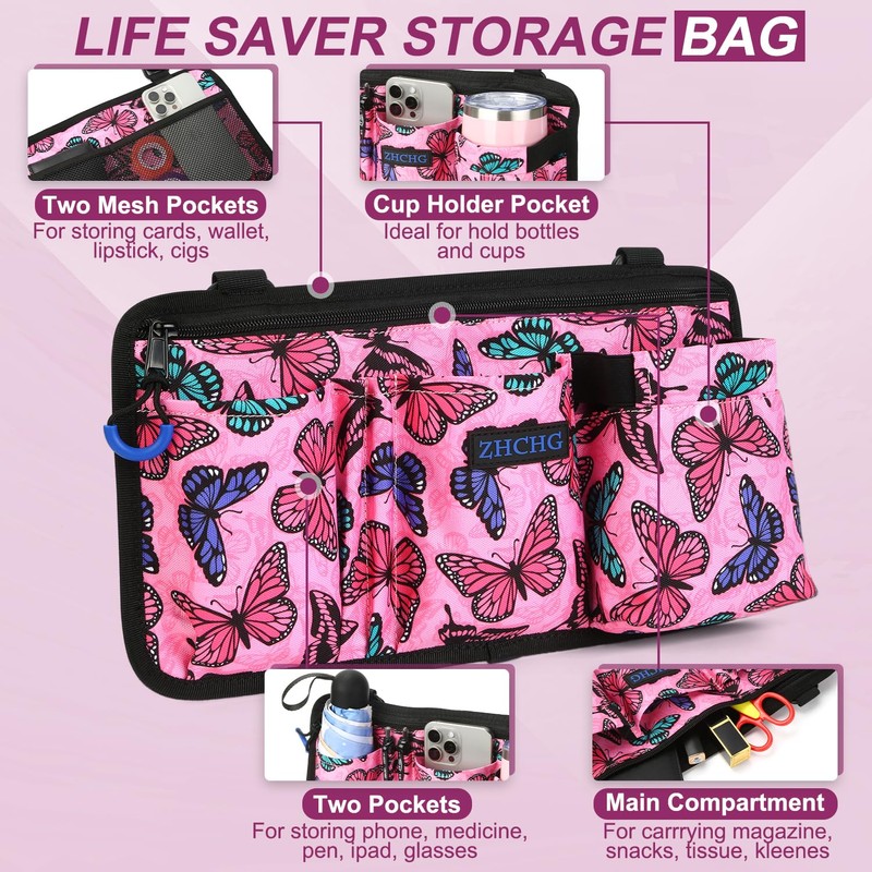 Wheelchair Side Bag, Wheel Chair Armrest Pouch Accessories with Cup