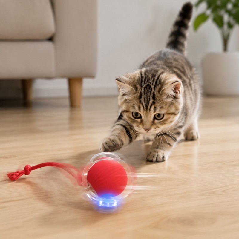 Interactive Rolling Ball Cat Toy for Playtime – Smart Automatic