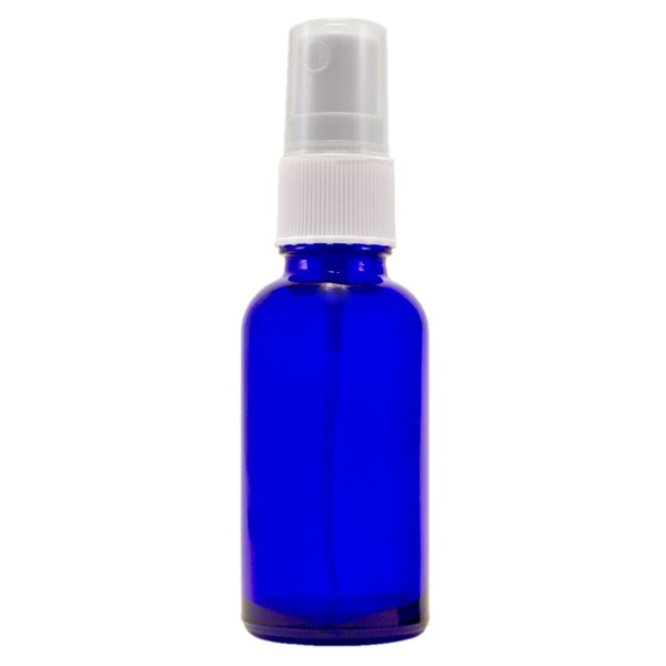 1 oz Cobalt Blue Boston Round Glass Bottle with Fine