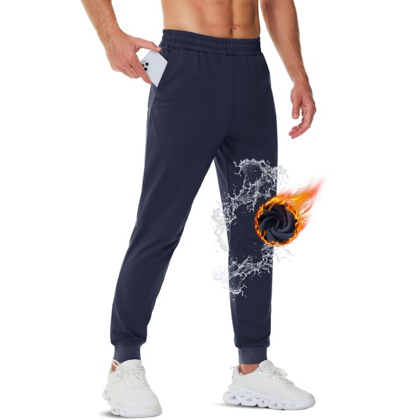 TACVASEN Jogger Sweatpants for Men Fleece Lined Sweat Pants Water
