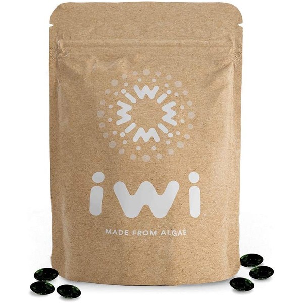 iwi Omega 3 Mini SoftGel EPA+DHA|Vegan|Clinically Shown to Provide 50% More Absorption Than Fish, Krill & Other Algae Oils| Supports Healthier Heart,Brain,Joints & Eyes|Sustainable Refill Pack