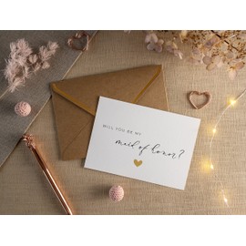 JoliCoon Will you be my maid of honor card with envelope and wax seal - Maid of honor proposal card