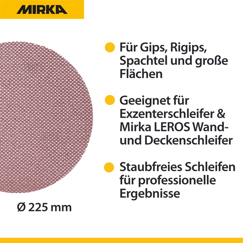 Mirka Abranet AE223F1018 Mesh Sanding Discs Diameter 225 mm Grain