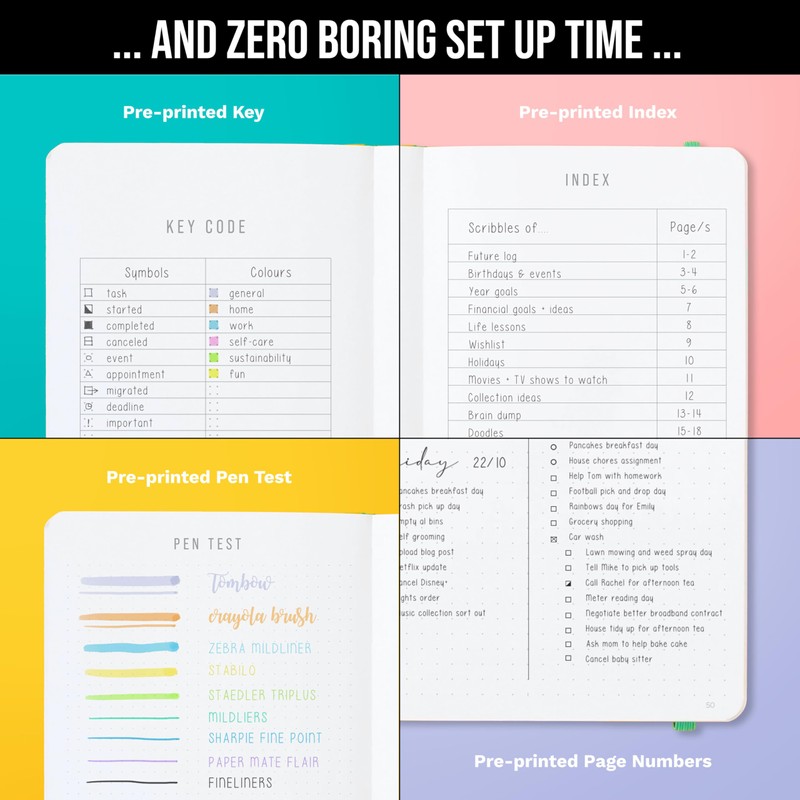Bullet Dotted Journal Dot Grid Notebook | B5 Daily Journaling